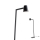 Redo 01-1557 - Stojací lampa MINGO 1xE27/42W/230V černá