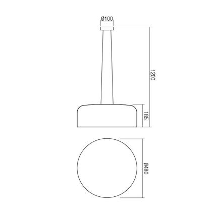 Redo 01-1588 - Lustr na lanku EQUIPO 5xE27/15W/230V