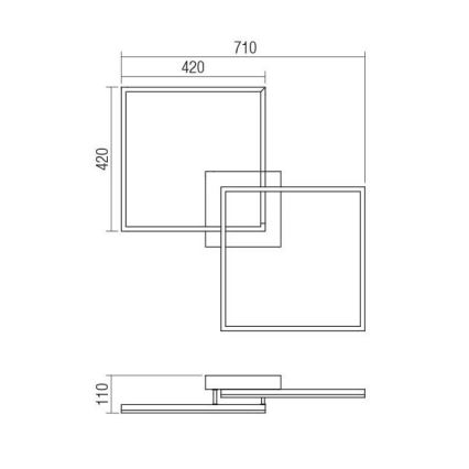 Redo 01-1643 - LED Stmívatelné stropní svítidlo KLEE LED/57W/230V zlatá