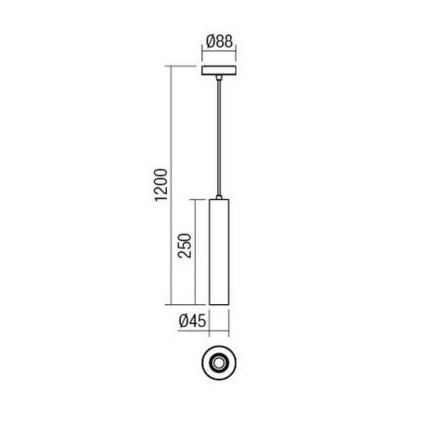 Redo 01-1662 - Lustr na lanku GOSSIP 1xE27/42W/230V