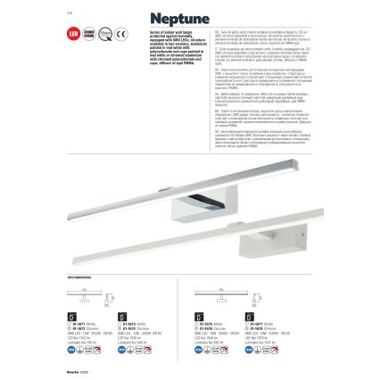Redo 01-1677 - LED Koupelnové osvětlení zrcadla NEPTUNE LED/18W/230V 89,5 cm IP44 bílá