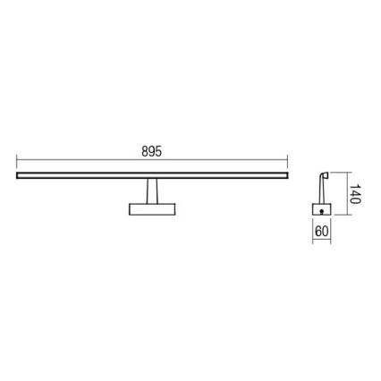 Redo 01-1678 - LED Koupelnové osvětlení zrcadla NEPTUNE 1xLED/18W/230V IP44