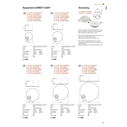 Redo 01-1713 - LED Stmívatelný lustr na lanku ORBIT LED/55W/230V bronz