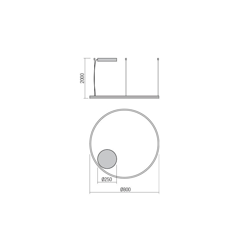 Redo 01-1713 - LED Stmívatelný lustr na lanku ORBIT LED/55W/230V bronz