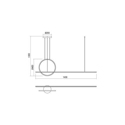 Redo 01-1734 - LED Stmívatelný lustr na lanku GIOTTO LED/46W/230V bílá