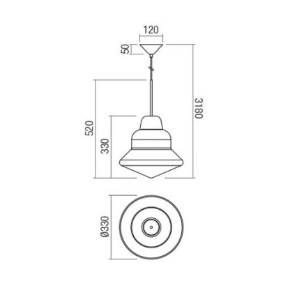 Redo 01-1770 - Lustr na lanku AMNO 1xE27/42W/230V pr. 33 cm béžová