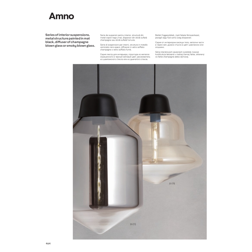 Redo 01-1772 - Lustr na lanku AMNO 1xE27/42W/230V pr. 26 cm béžová