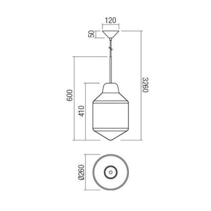 Redo 01-1772 - Lustr na lanku AMNO 1xE27/42W/230V pr. 26 cm béžová