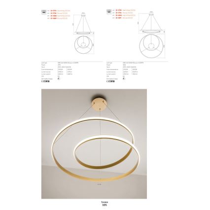 Redo 01-1790 - LED Stmívatelné nástěnné svítidlo TORSION LED/27W/230V bronz