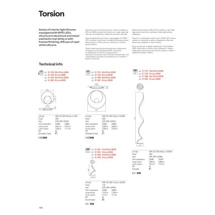 Redo 01-1791 - LED Stmívatelné stropní svítidlo TORSION 1xLED/30W/230V