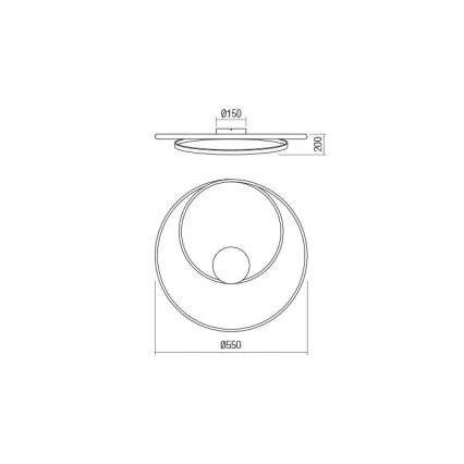 Redo 01-1791 - LED Stmívatelné stropní svítidlo TORSION 1xLED/30W/230V