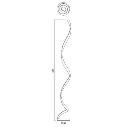Redo 01-1798 - LED Stmívatelná stojací lampa TORSION LED/24W/230V 3000K bronzová