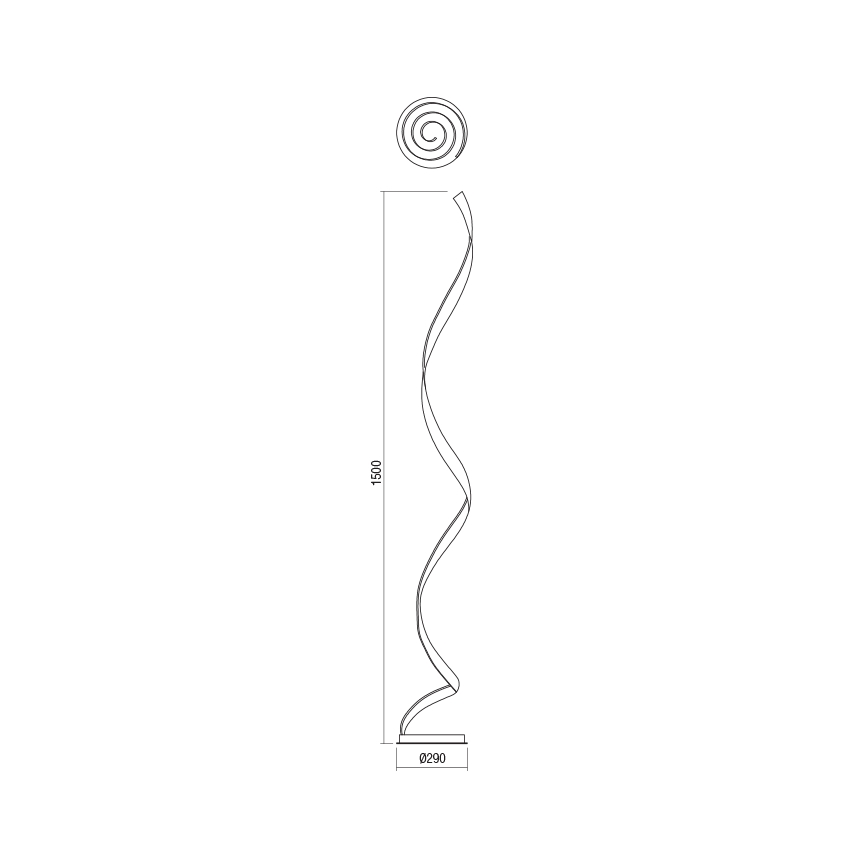 Redo 01-1798 - LED Stmívatelná stojací lampa TORSION LED/24W/230V 3000K bronzová