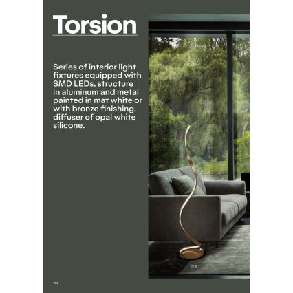 Redo 01-1798 - LED Stmívatelná stojací lampa TORSION LED/24W/230V bronzová