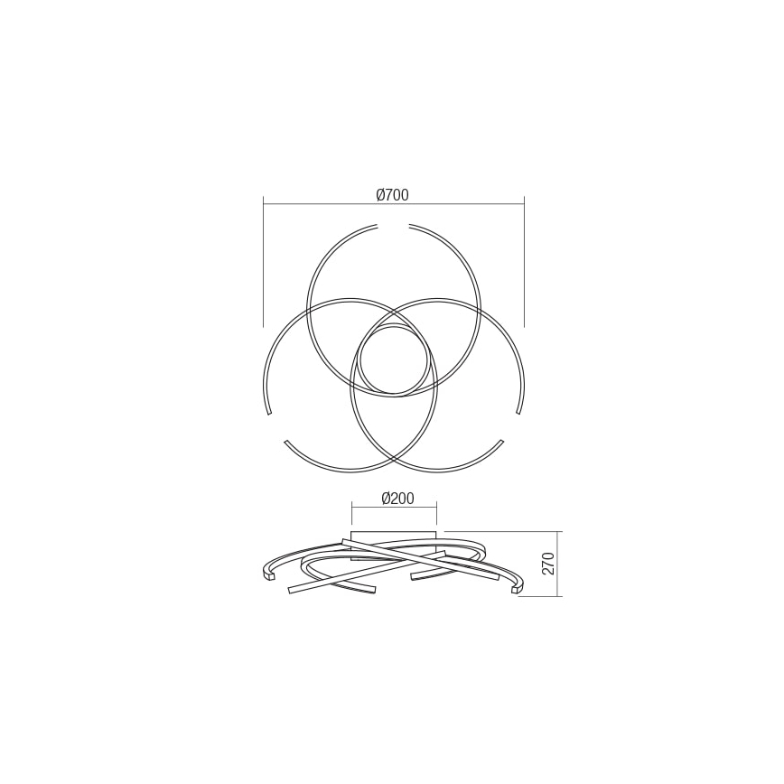 Redo 01-1801 - LED Stmívatelné stropní svítidlo ALIEN LED/60W/230V 3000K pr. 70 cm bílá