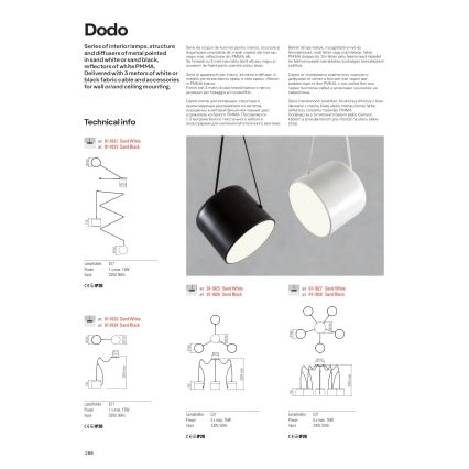Redo 01-1828 - Lustr na lanku DODO 5xE27/15W/230V pavouk