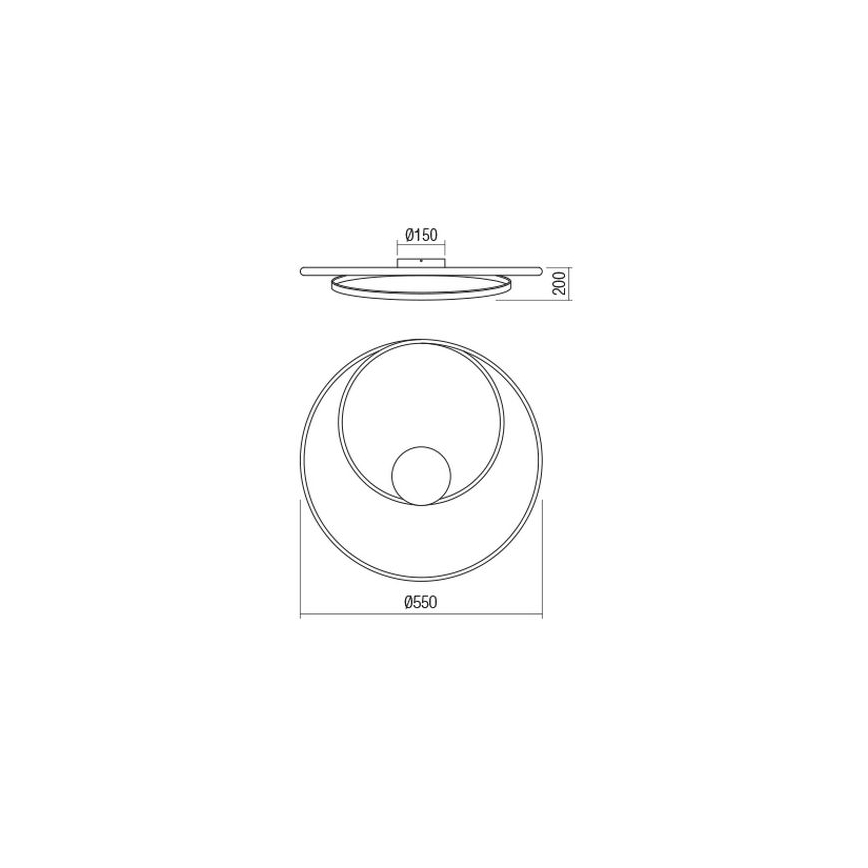 Redo 01-1886 - LED Stmívatelné stropní svítidlo TORSION LED/29W/230V pr. 55 cm bílá