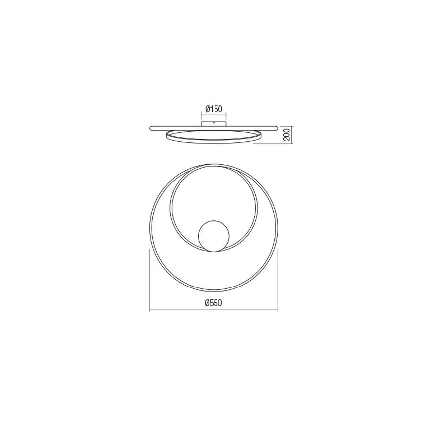 Redo 01-1887 - LED Stmívatelné stropní svítidlo TORSION LED/29W/230V pr. 55 cm bronzová