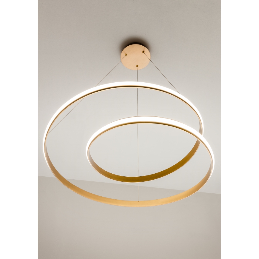 Redo 01-1889 - LED Stmívatelný lustr na lanku TORSION LED/29W/230V 4000K pr. 55 cm bronzová