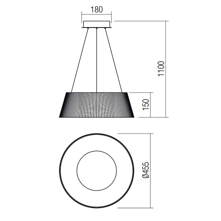 Redo 01-1938 - LED Lustr na lanku  SARIS LED/36W/230V antracit