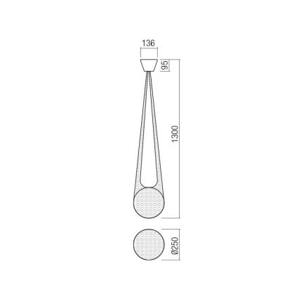 Redo 01-1972 - LED Lustr na lanku ALLURIA 1xE27/5W/230V pr. 25 cm