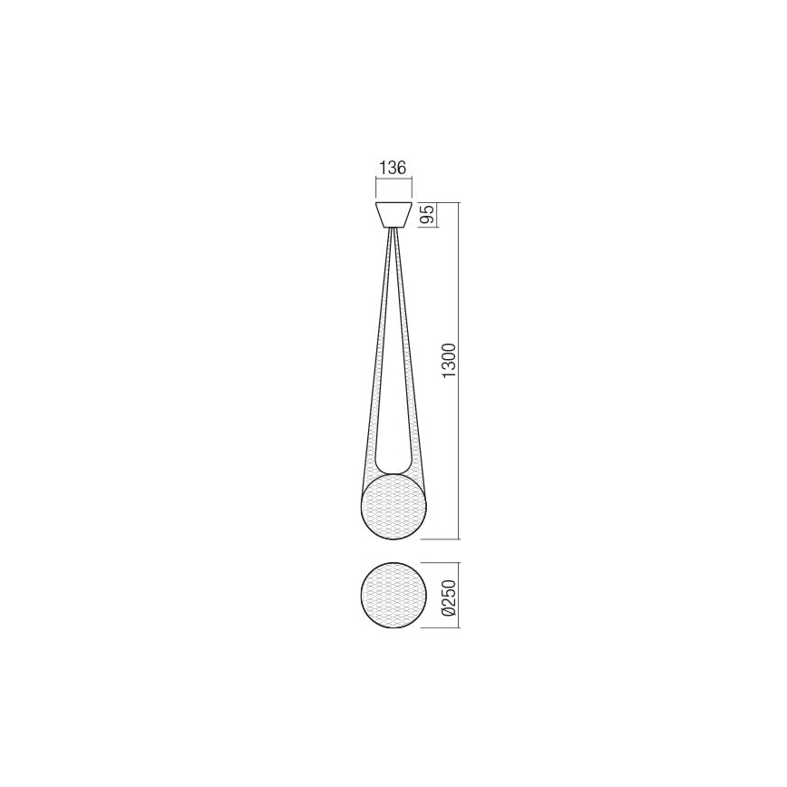 Redo 01-1972 - LED Lustr na lanku ALLURIA 1xE27/5W/230V pr. 25 cm