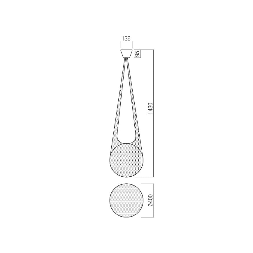 Redo 01-1974 - LED Lustr na lanku ALLURIA 1xE27/10W/230V pr. 40 cm