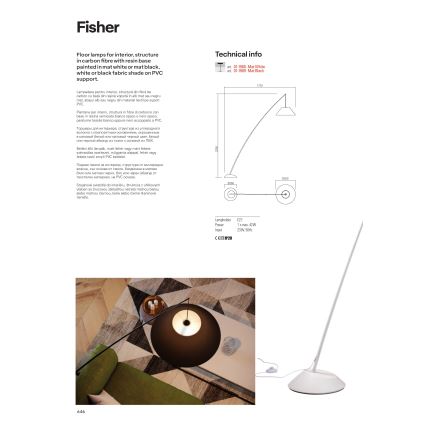 Redo 01-1988 - Stojací lampa FISHER 1xE27/42W/230V bílá