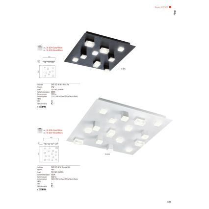Redo 01-2014 - LED Stropní svítidlo PIXEL LED/27W/230V 3000K 35x35 cm bílá