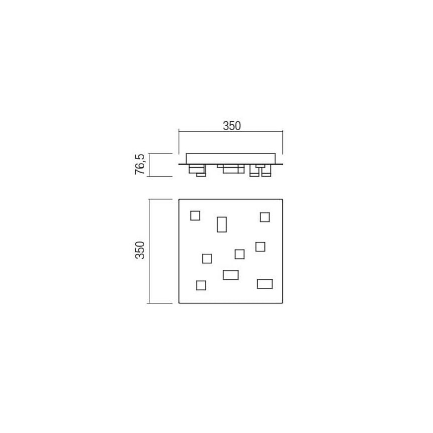Redo 01-2015 - LED Stropní svítidlo PIXEL LED/27W/230V 3000K 35x35 cm černá