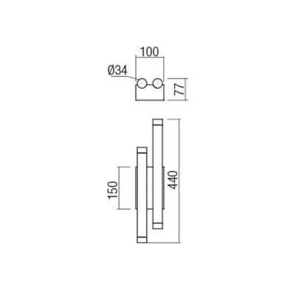 Redo 01-2034 - LED Nástěnné svítidlo MADISON 4xLED/4W/230V měď