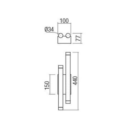 Redo 01-2035 - LED Nástěnné svítidlo MADISON 4xLED/4W/230V černá