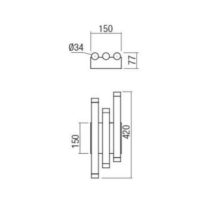 Redo 01-2036 - LED Nástěnné svítidlo MADISON 6xLED/4W/230V zlatá