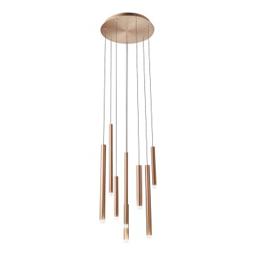 Redo 01-2051 - LED Lustr na lanku MADISON 8xLED/4W/230V měď