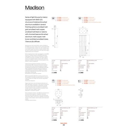 Redo 01-2055 - LED Lustr na lanku MADISON 14xLED/4W/230V měď