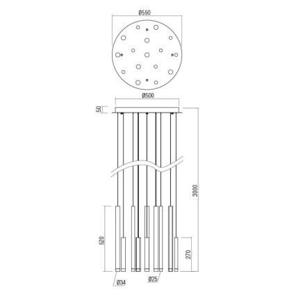 Redo 01-2059 - LED Lustr na lanku MADISON 16xLED/4W/230V měď