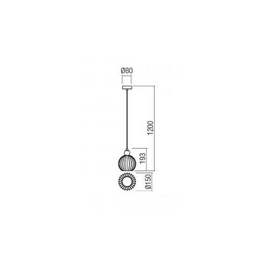 Redo 01-2064 - Lustr na lanku PLUMEN 1xE14/40W/230V pr. 15 cm měď