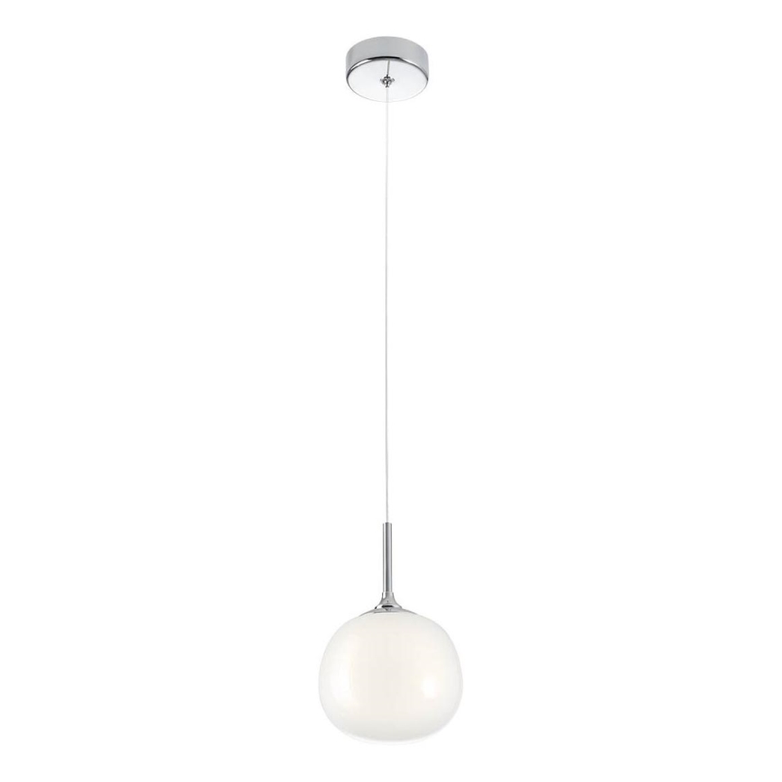 Redo 01-2081 - Lustr na lanku KIWI 1xG9/40W/230V pr. 12 cm lesklý chrom/bílá
