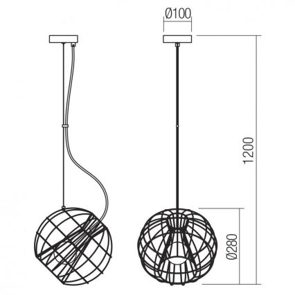 Redo 01-2174 - Lustr na lanku GALLILEO 1xE27/42W/230V