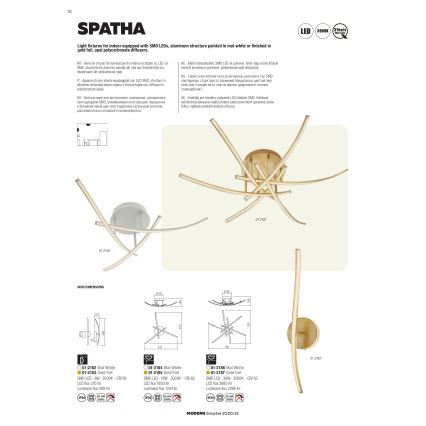 Redo 01-2184 - LED Stropní svítidlo SPATHA 3xLED/6W/230V 3000K bílá