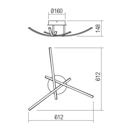 Redo 01-2184 - LED Stropní svítidlo SPATHA 3xLED/6W/230V 3000K bílá