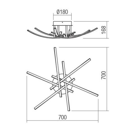 Redo 01-2187 - LED Stropní svítidlo SPATHA 6xLED/6W/230V 3000K zlatá