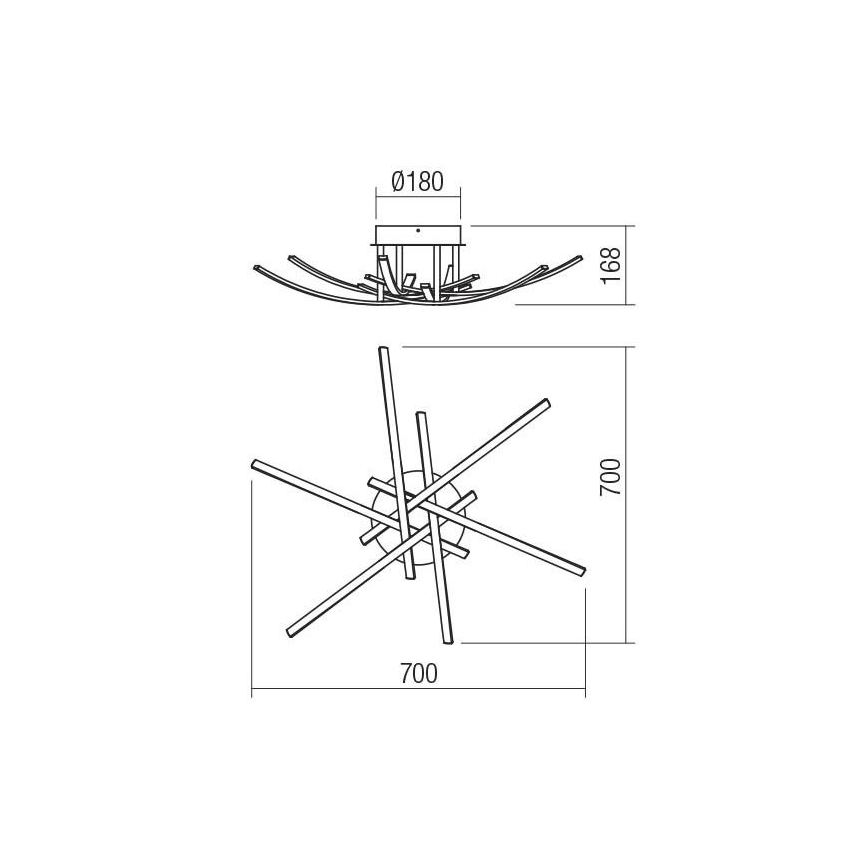 Redo 01-2187 - LED Stropní svítidlo SPATHA 6xLED/6W/230V 3000K zlatá