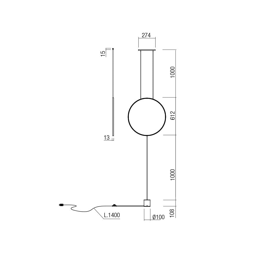 Redo 01-2197 - LED Stojací lampa SLICK LED/19W/230V černá