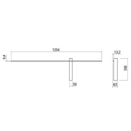 Redo 01-2200 - LED Nástěnné svítidlo TANGENT LED/14W/230V 3000K 125,4 cm bílá