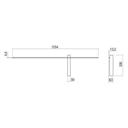 Redo 01-2201 - LED Nástěnné svítidlo TANGENT LED/14W/230V 3000K 125,4 cm černá
