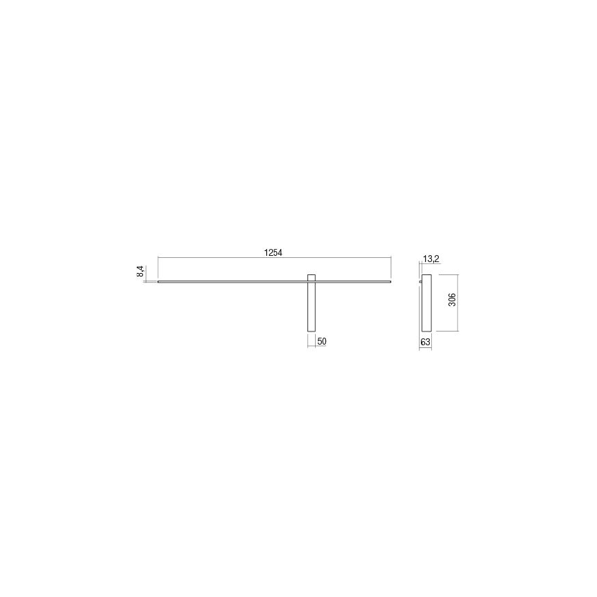 Redo 01-2201 - LED Nástěnné svítidlo TANGENT LED/14W/230V černá