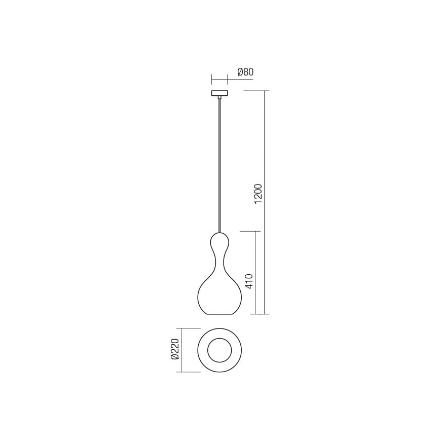 Redo 01-2260 - Lustr na lanku LOB 1xE27/42W/230V pr. 22 cm měď