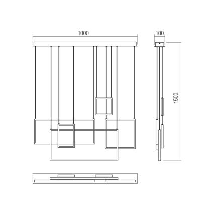 Redo 01-2316 - LED Stmívatelný lustr na lanku PLANA LED/80W/230V bílá