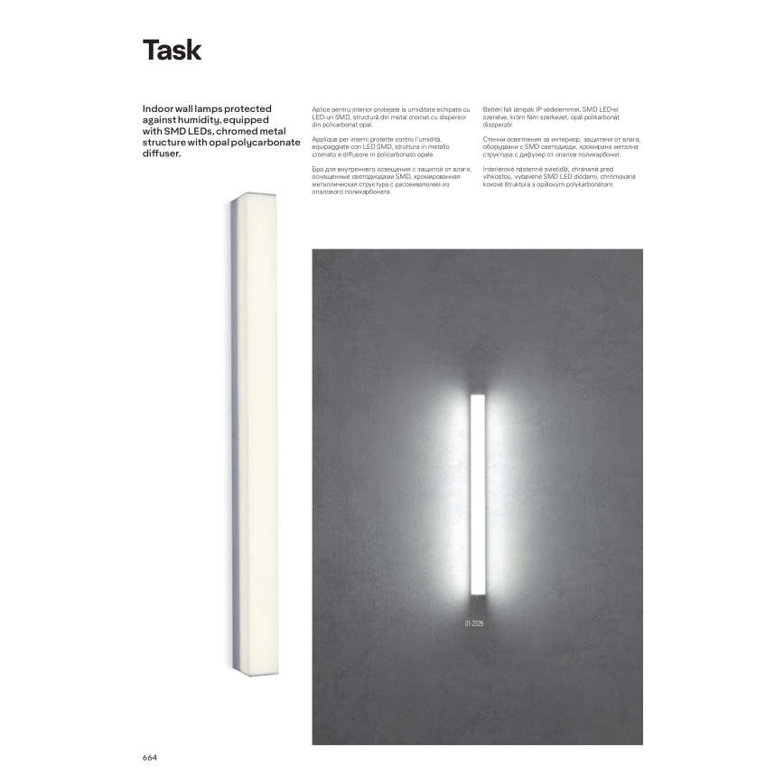 Redo 01-2331 - LED Koupelnové osvětlená zrcadla TASK LED/24W/230V 120 cm CRI 90 IP44 lesklý chrom